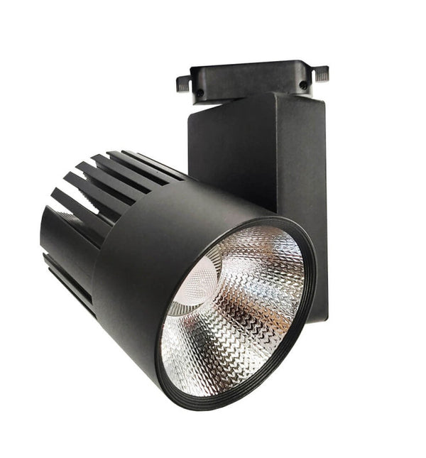 Spot LED 40W EOS-S300 noir sur rail monophasé — éclairage de magasin