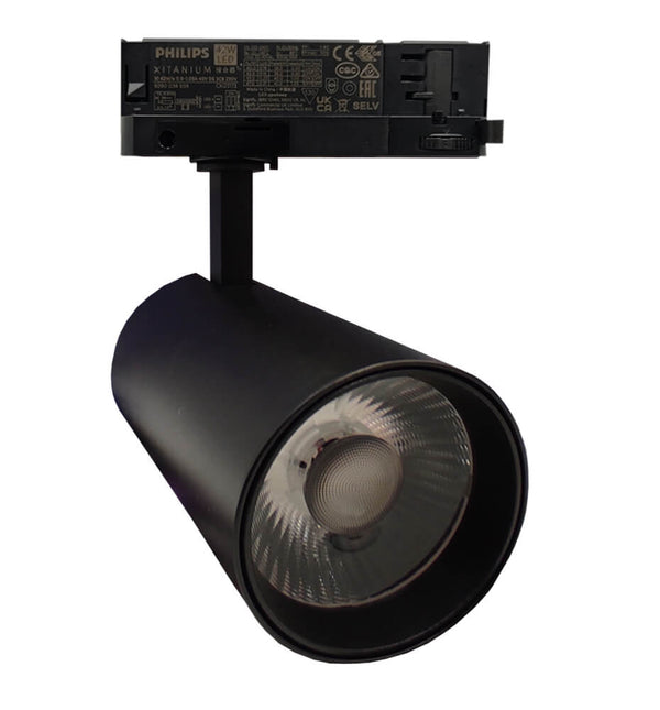 Spot LED 34-40W EOS-S405 noir sur rail triphasé — éclairage de magasin