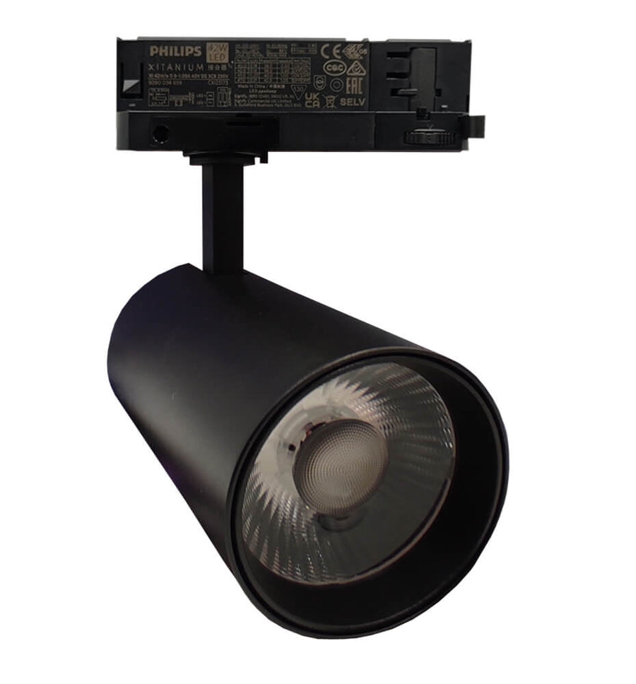 Spot LED 34-40W EOS-S405 noir sur rail triphasé — éclairage de magasin