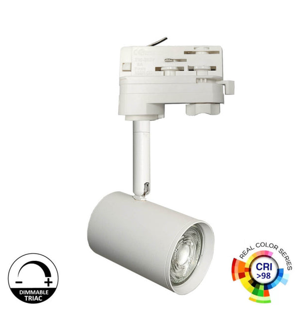 Spot LED 8W EOS-S145 blanc dimmable sur rail triphasé — éclairage de magasin