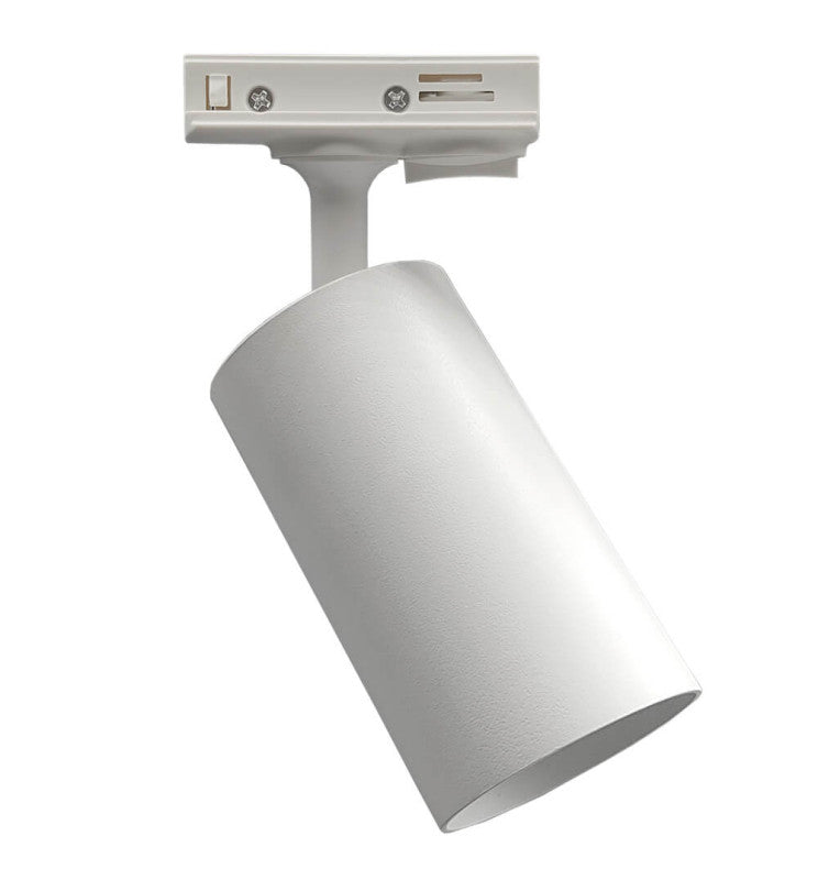 Spot GU10 EOS-S100 blanc sur rail monophasé — éclairage de magasin