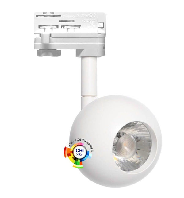 Spot LED 10W EOS-S220 blanc sur rail triphasé — éclairage de magasin