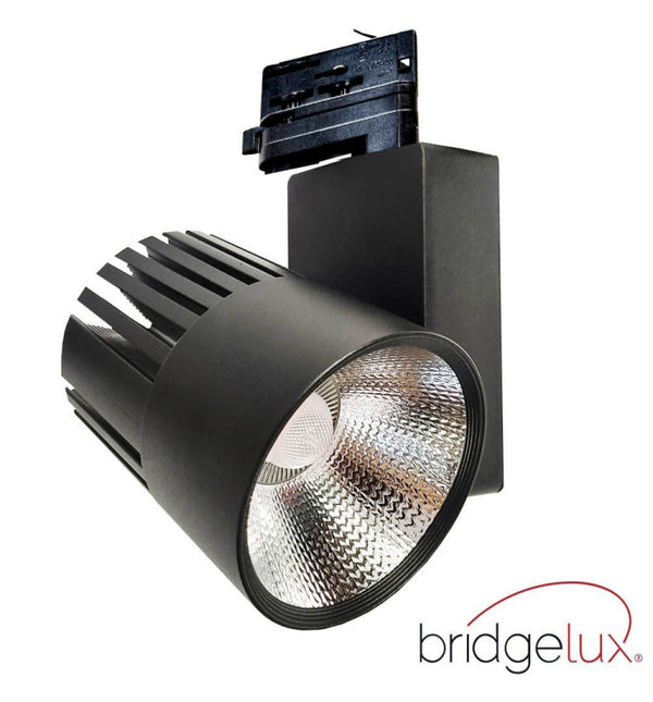 Spot LED 40W EOS-S300 noir sur rail triphasé — éclairage de magasin