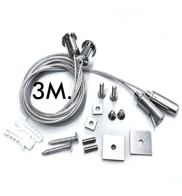 Kit de suspension universel EOS-K300 argent, câble 3 m pour rail LED