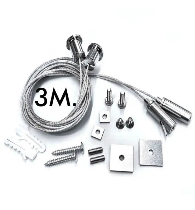 Kit de suspension universel EOS-K300 argent, câble 3 m pour rail LED