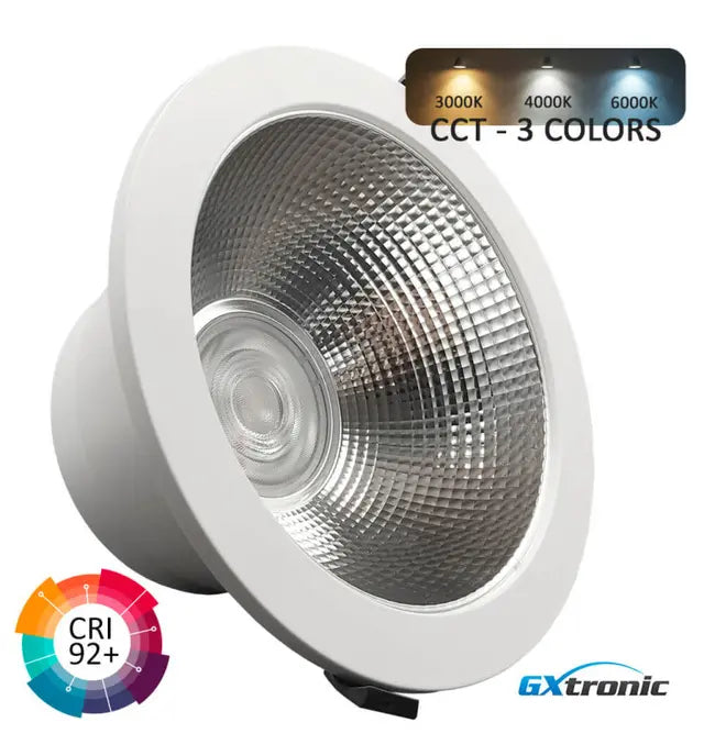 Spot LED encastrable 60W Ø205 mm IP65 — Downlight plafond EOS-D260