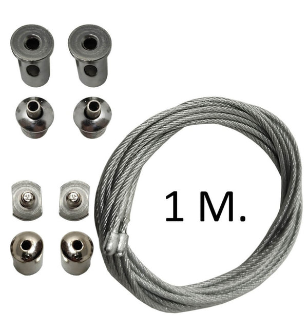 Kit de suspension économique EOS-K110 1 m pour rail LED monophasé