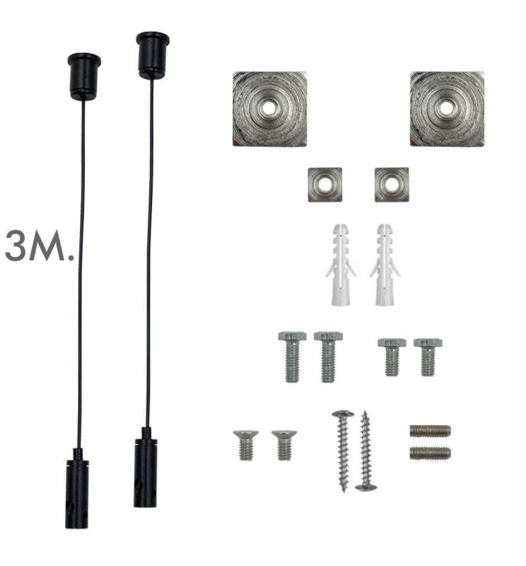 Kit de suspension universel EOS-K300 noir, câble 3 m pour rail LED