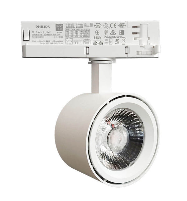 Spot LED 36-40W EOS-S320 blanc sur rail triphasé — éclairage de magasin