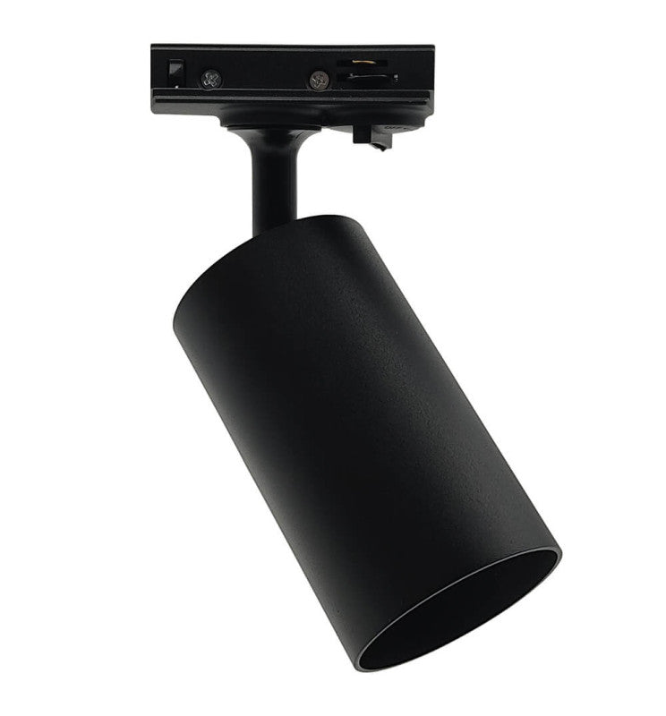 Spot GU10 EOS-S100 noir sur rail monophasé — éclairage de magasin