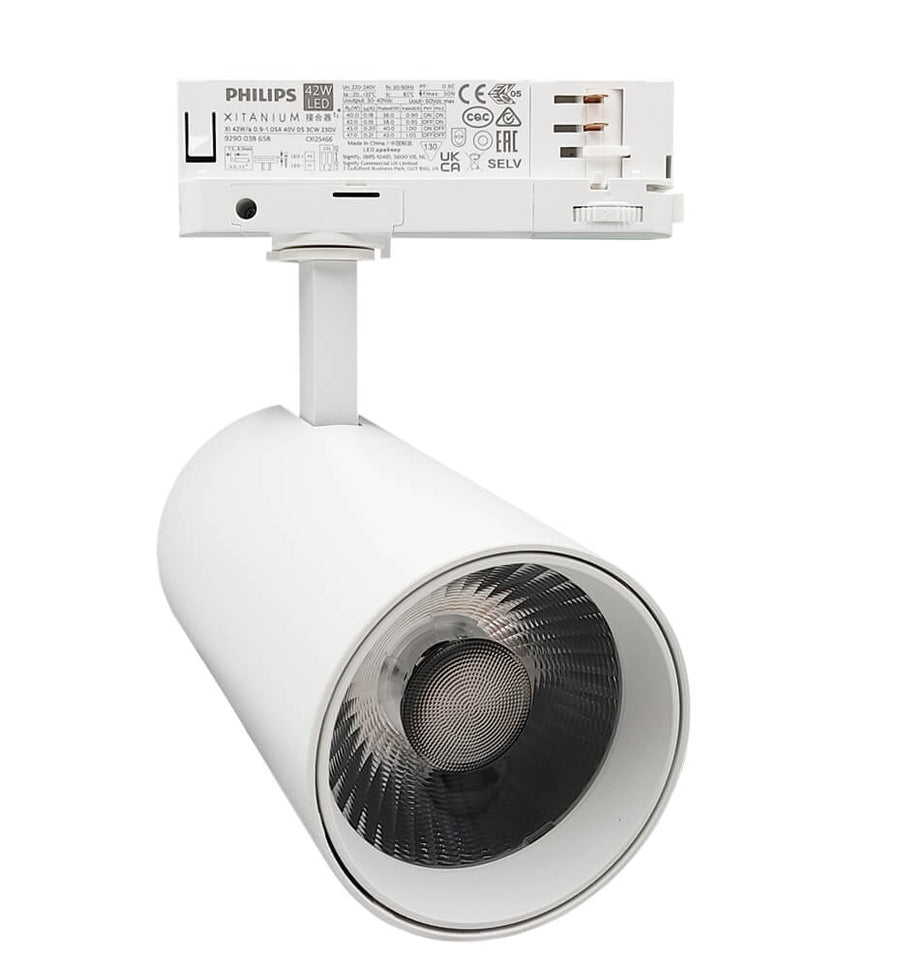 Spot LED 34-40W EOS-S405 blanc sur rail triphasé — éclairage de magasin