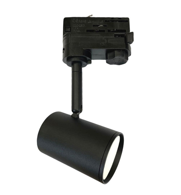 Spot GU10 EOS-S130 noir aluminium sur rail triphasé — éclairage de magasin